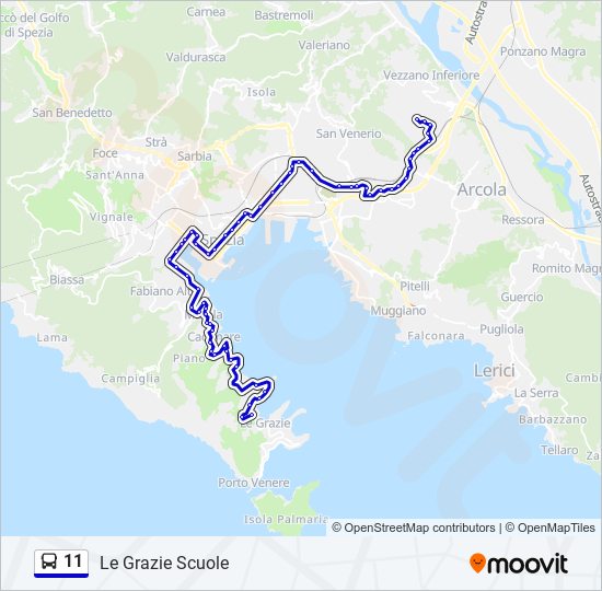 Percorso linea bus 11