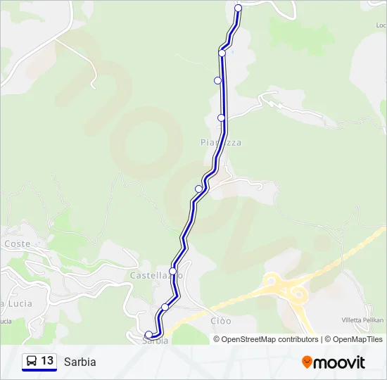13 Bus Line Map