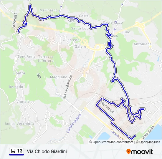 13 Bus Line Map
