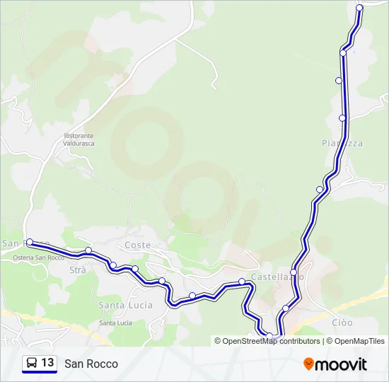 13 Bus Line Map