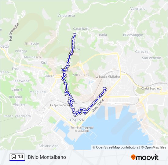 13 bus Line Map
