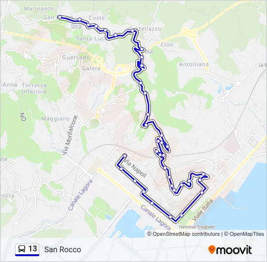 13 Bus Line Map