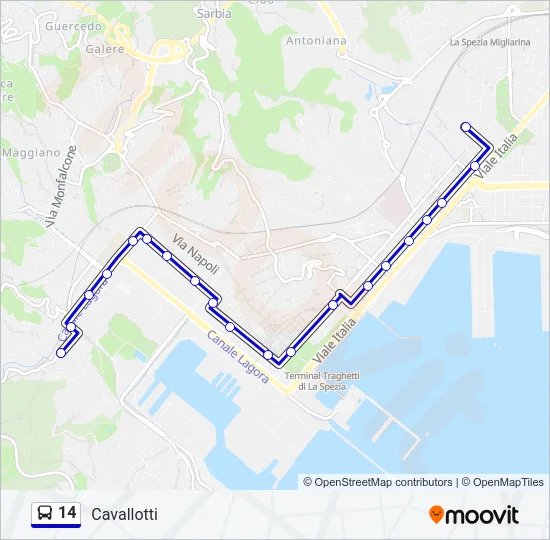 14 Bus Line Map