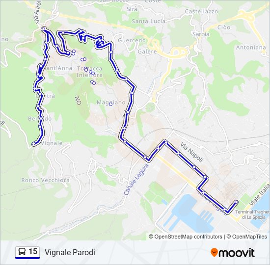 Percorso linea bus 15