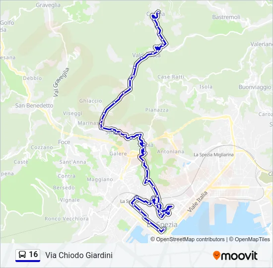 16 Bus Line Map