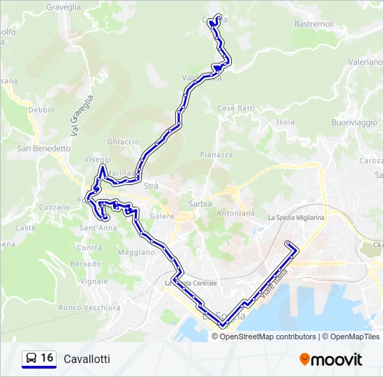 16 Bus Line Map