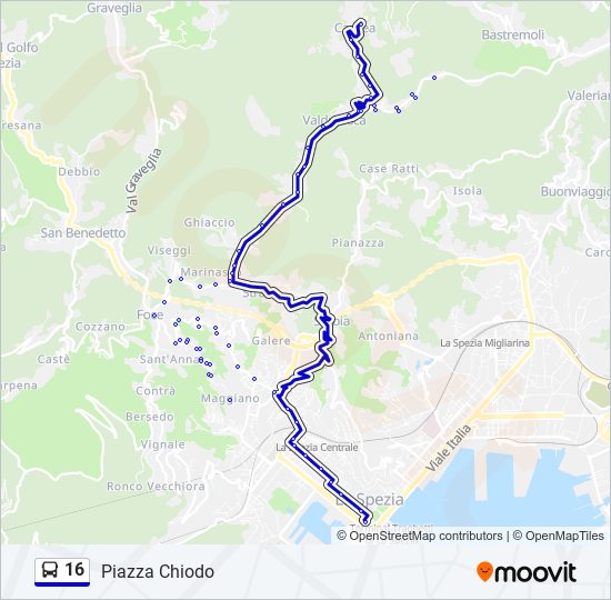 Percorso linea bus 16