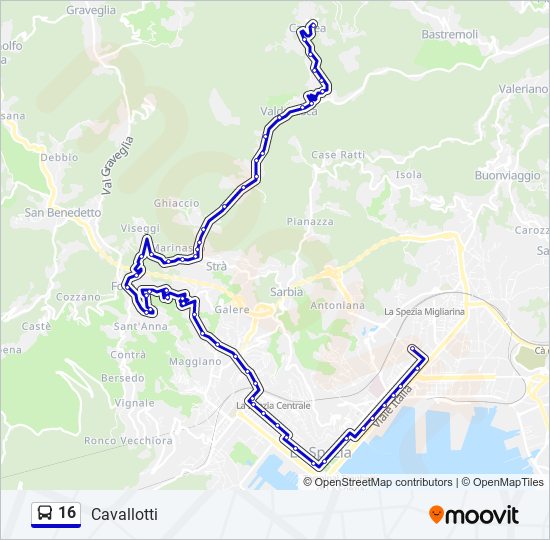 Percorso linea bus 16