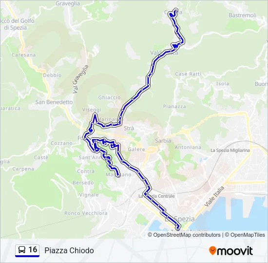 16 Bus Line Map