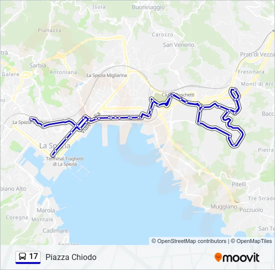 Percorso linea bus 17
