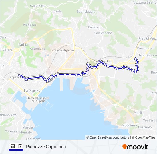 Percorso linea bus 17