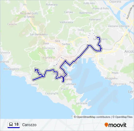 18 Bus Line Map
