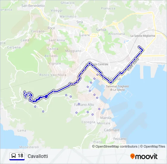 18 Bus Line Map