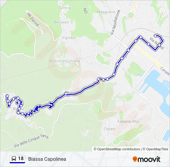 18 Bus Line Map