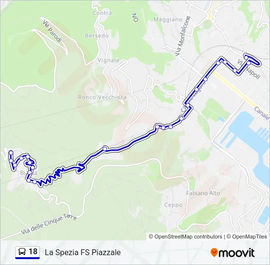 18 Bus Line Map