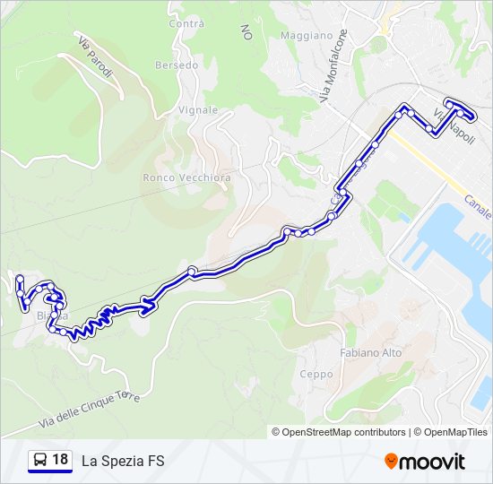 Percorso linea bus 18