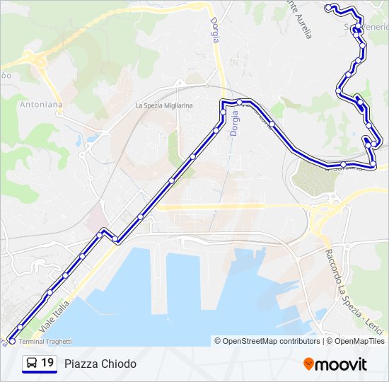 Percorso linea bus 19