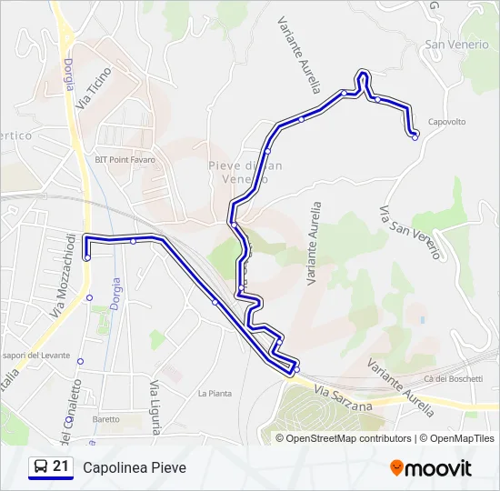 21 Bus Line Map