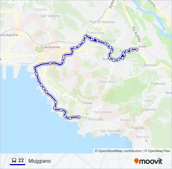 22 Bus Line Map