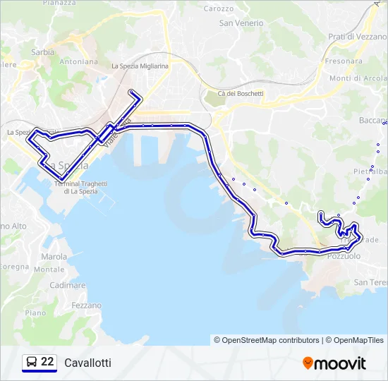 22 Bus Line Map