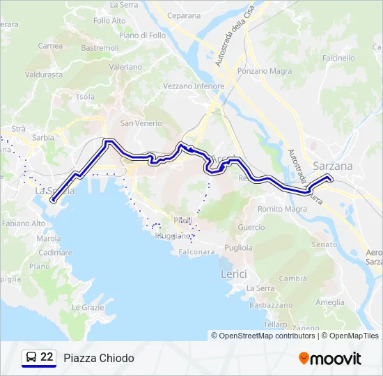 22 Bus Line Map
