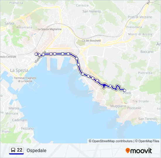 22 Bus Line Map
