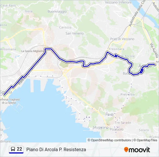 22 Bus Line Map