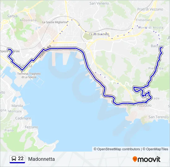 22 Bus Line Map