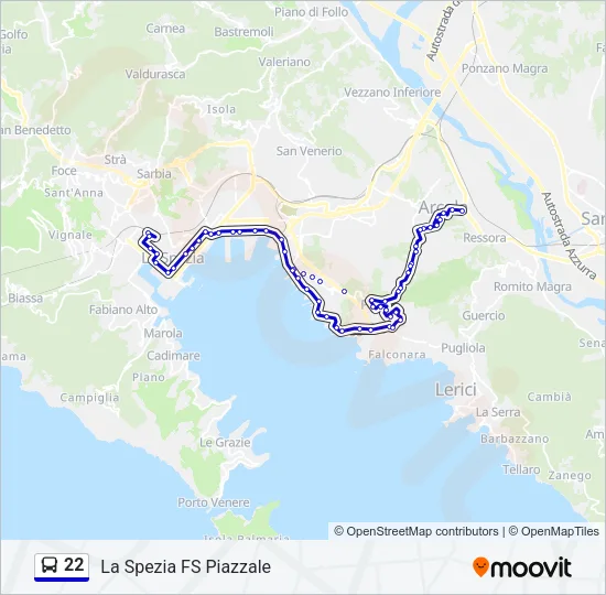 22 Bus Line Map