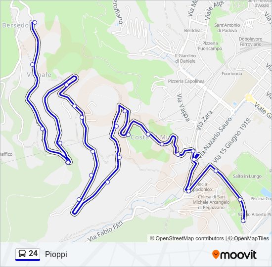 Percorso linea bus 24
