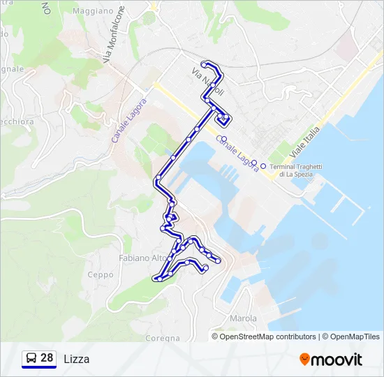 28 Bus Line Map