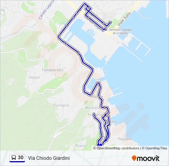 30 Bus Line Map