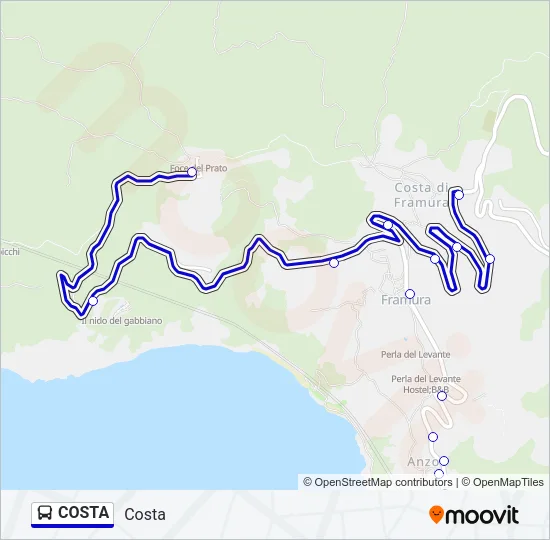 COSTA Bus Line Map
