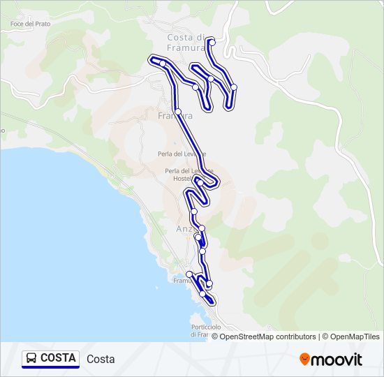COSTA bus Line Map