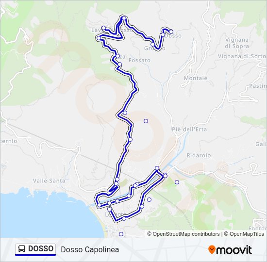 Percorso linea bus DOSSO