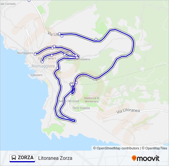 Percorso linea bus ZORZA