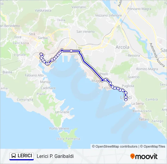 LERICI Bus Line Map