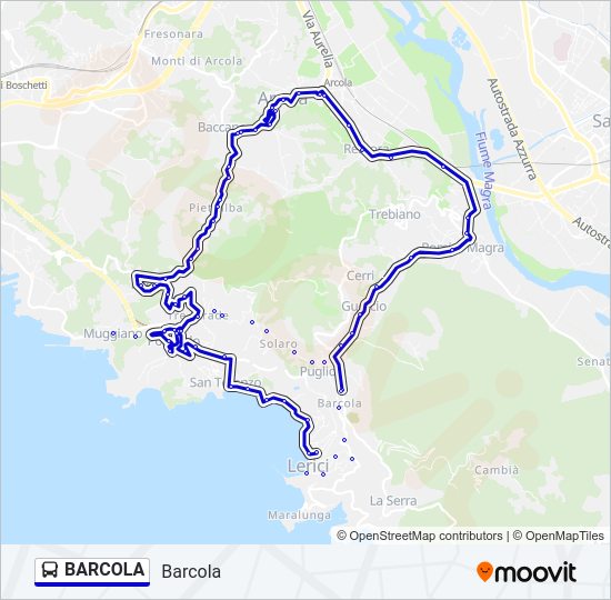 Percorso linea bus BARCOLA
