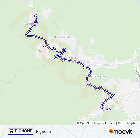 Percorso linea bus PIGNONE
