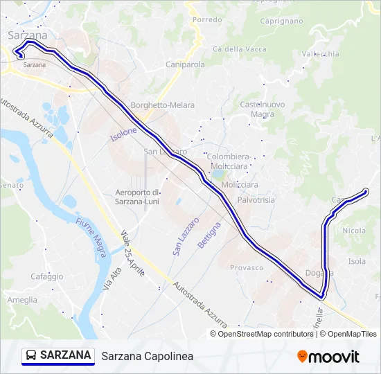 SARZANA Bus Line Map