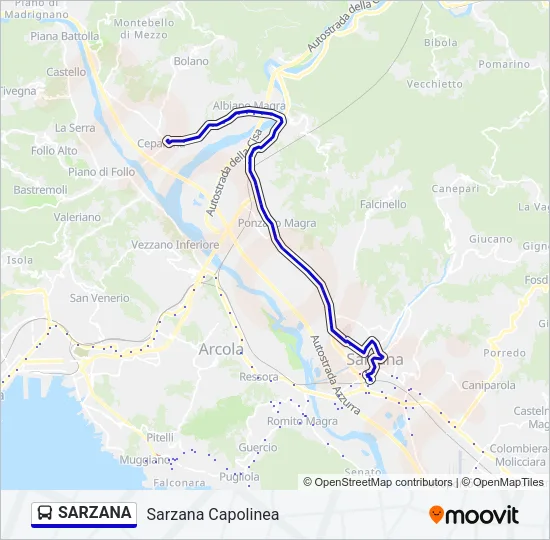 SARZANA Bus Line Map