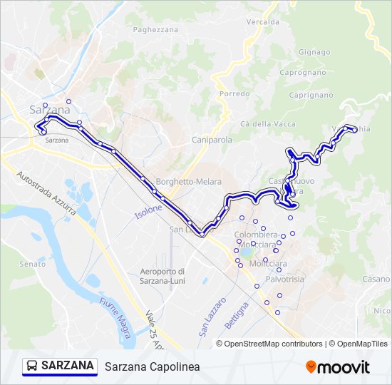 SARZANA bus Line Map