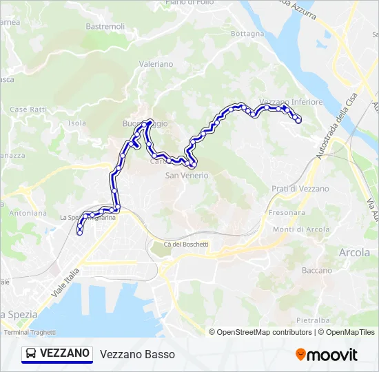 VEZZANO Bus Line Map
