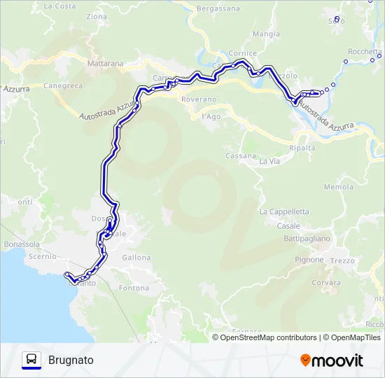 BRUGNATO Bus Line Map