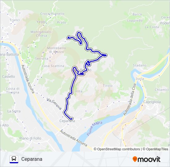 Percorso linea bus CEPARANA