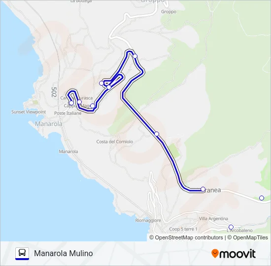 MANAROLA Bus Line Map