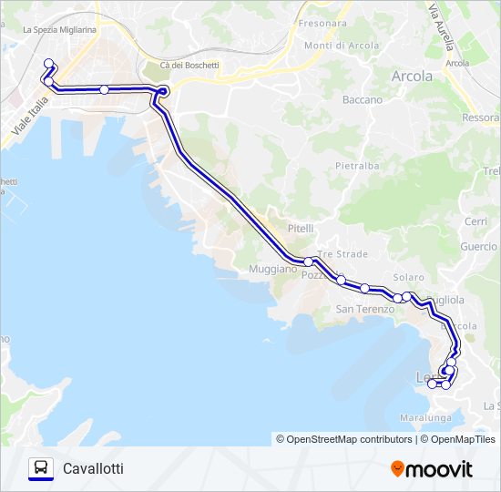 Percorso linea bus MAZZETTA