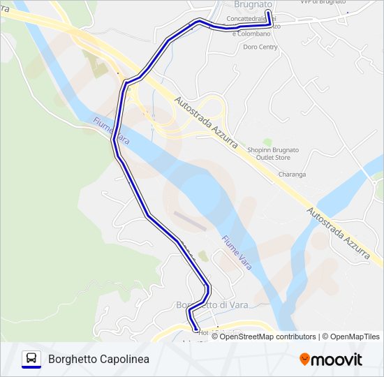 Percorso linea bus BORGHETTO