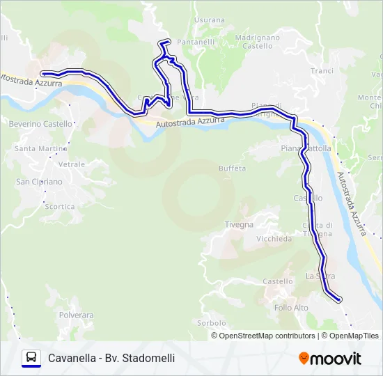 CAVANELLA Bus Line Map