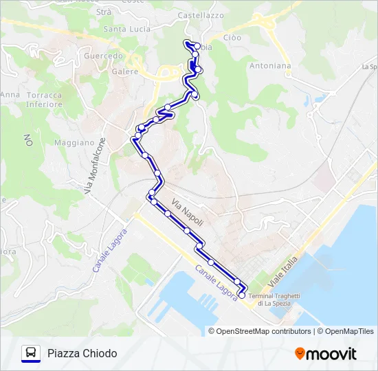 Percorso linea bus LA SPEZIA